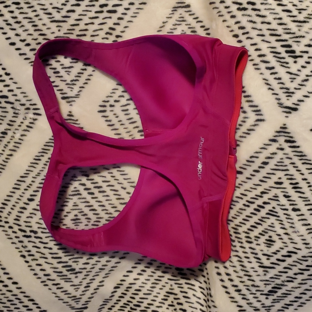 Under Armour Pink Sports Bra Woman's Size 32C - Picture 12 of 13